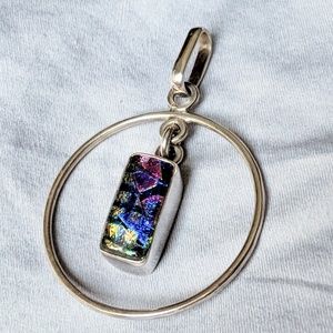 Sterling Dichroic Glass Pendant